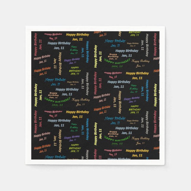 Paper Napkins Januar, 11 Geburtstag Serviette (Vorderseite)