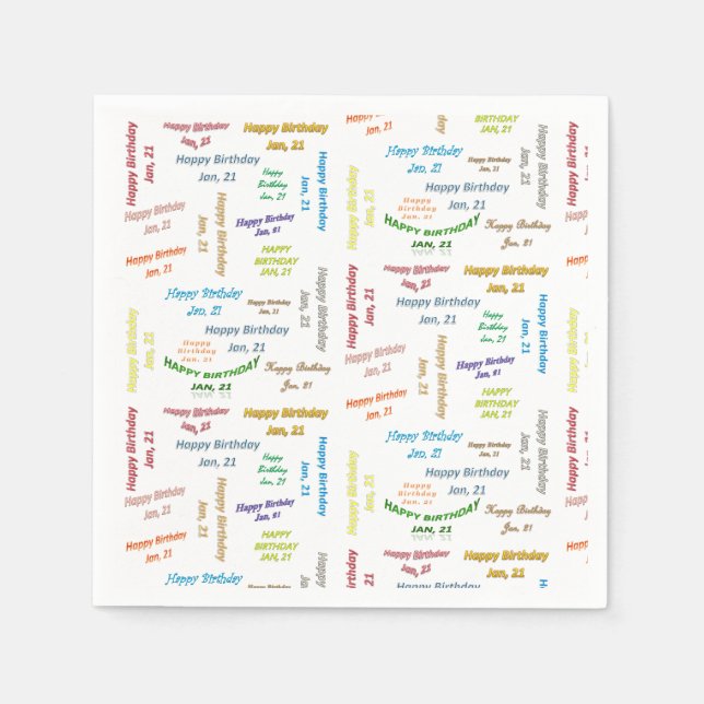 Paper Napkins Januar, 21 Geburtstag Serviette (Vorderseite)