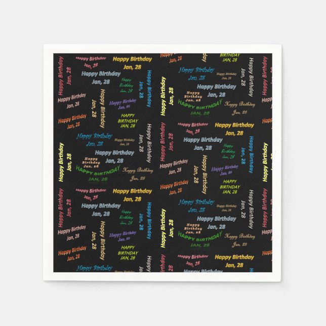 Paper Napkins Januar, 28 Geburtstag Serviette (Vorderseite)
