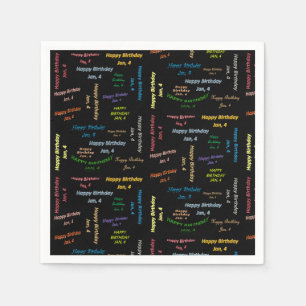 Paper Napkins Januar, 4. Geburtstag Serviette