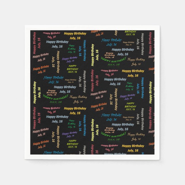 Paper Napkins Juli, 16 Geburtstag Serviette (Vorderseite)