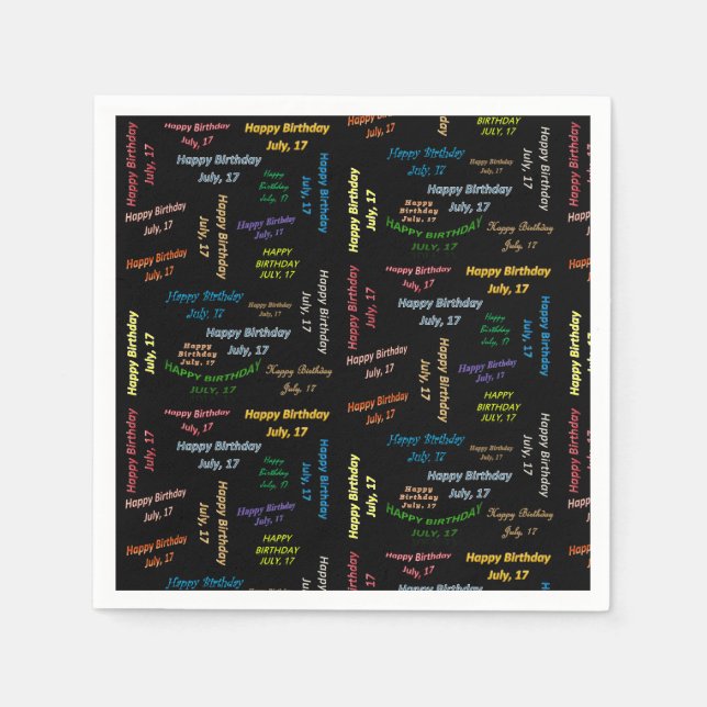 Paper Napkins Juli, 17 Geburtstag Serviette (Vorderseite)