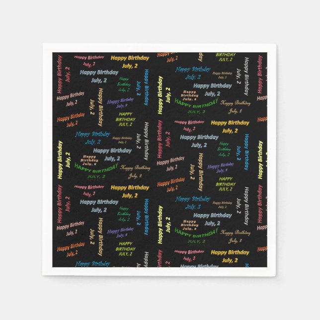 Paper Napkins Juli, 2. Geburtstag Serviette (Vorderseite)