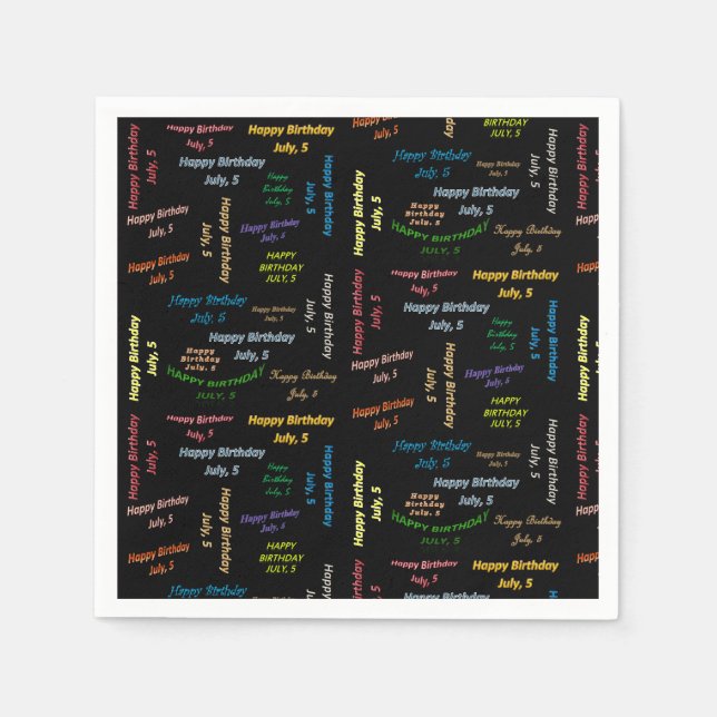 Paper Napkins Juli, 5 Geburtstag Serviette (Vorderseite)