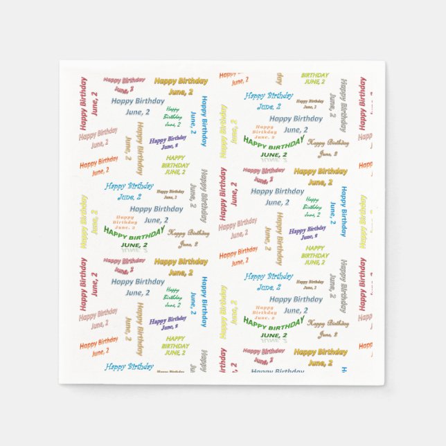 Paper Napkins June, 2 Geburtstag Serviette (Vorderseite)