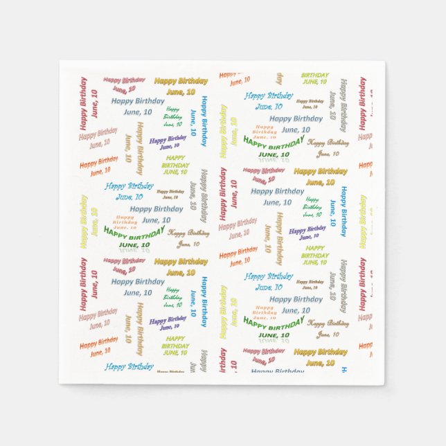 Paper Napkins Juni, 10 Geburtstag Serviette (Vorderseite)