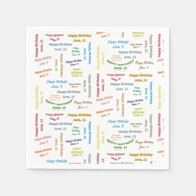 Paper Napkins Juni, 11 Geburtstag Serviette (Vorderseite)