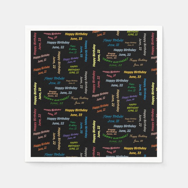 Paper Napkins Juni, 22 Geburtstag Serviette (Vorderseite)
