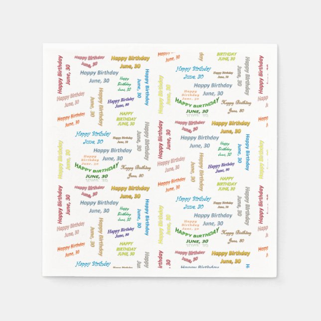 Paper Napkins Juni, 30 Geburtstag Serviette (Vorderseite)