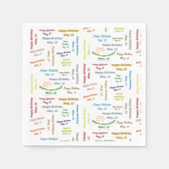 Paper Napkins Mai, 12 Geburtstag Serviette (Vorderseite)