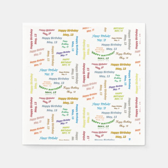 Paper Napkins Mai, 13 Geburtstag Serviette (Vorderseite)