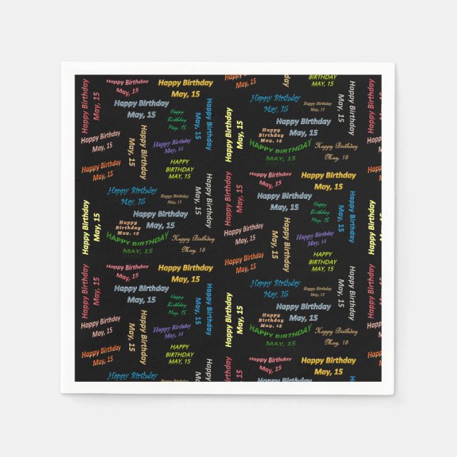 Paper Napkins Mai, 15 Geburtstag Serviette (Vorderseite)