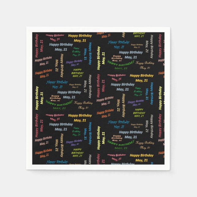 Paper Napkins Mai, 21 Geburtstag Serviette (Vorderseite)