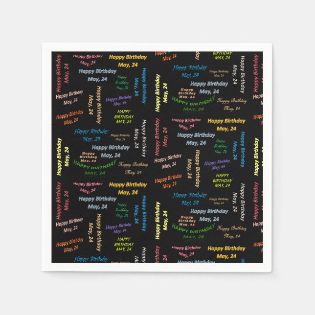 Paper Napkins Mai, 24 Geburtstag Serviette (Vorderseite)