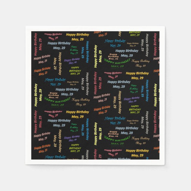 Paper Napkins Mai, 29 Geburtstag Serviette (Vorderseite)