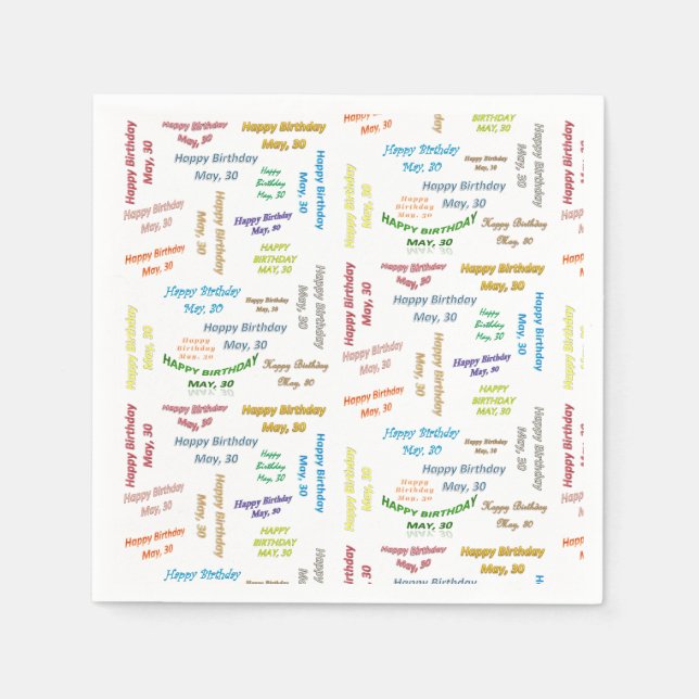 Paper Napkins Mai, 30 Geburtstag Serviette (Vorderseite)