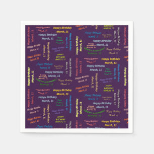 Paper Napkins März, 11 Geburtstag Serviette
