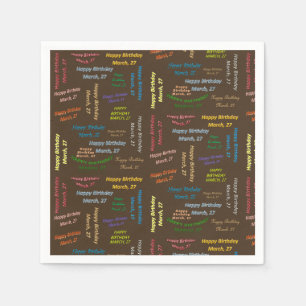 Paper Napkins März, 27 Geburtstag Serviette