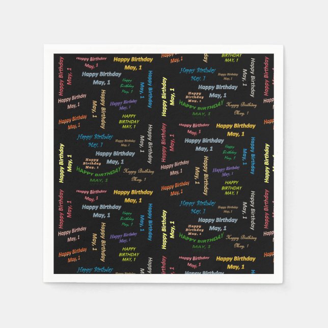 Paper Napkins May, 1. Geburtstag Serviette (Vorderseite)