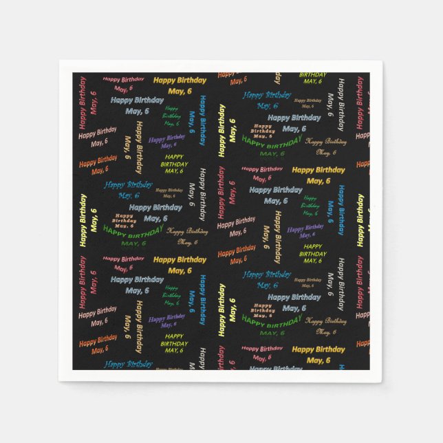 Paper Napkins May, 6. Geburtstag Serviette (Vorderseite)