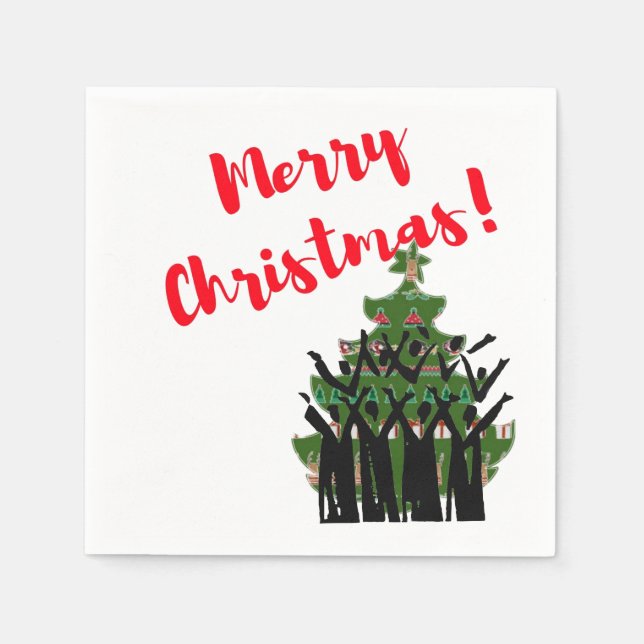 Paper Napkins Merry Christmas Carol Singers Choir Serviette (Vorderseite)