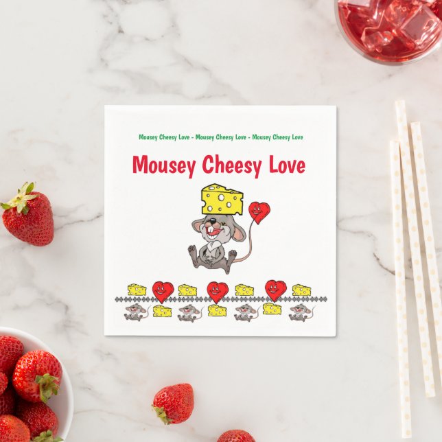 Paper Napkins, Mousey Cheesy Liebe Serviette (Beispiel)