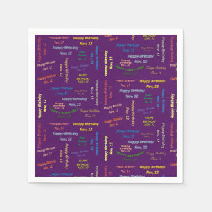 Paper Napkins November, 12 Geburtstag Serviette