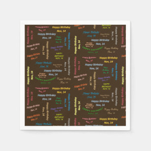 Paper Napkins November, 14 Geburtstag Serviette