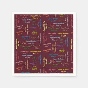 Paper Napkins November, 15 Geburtstag Serviette