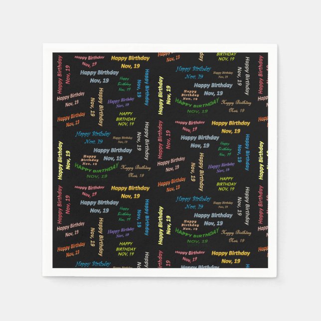 Paper Napkins November, 19 Geburtstag Serviette (Vorderseite)