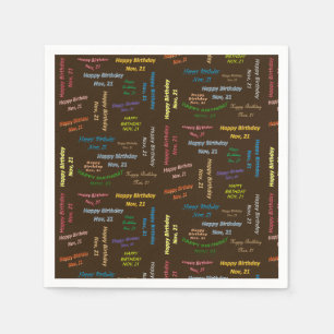 Paper Napkins November, 21 Geburtstag Serviette