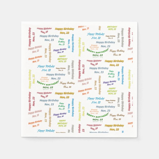 Paper Napkins November, 23 Geburtstag Serviette (Vorderseite)