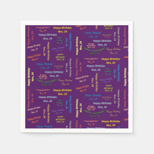 Paper Napkins November, 24 Geburtstag Serviette