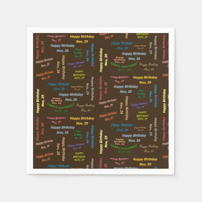 Paper Napkins November, 29 Geburtstag Serviette (Vorderseite)