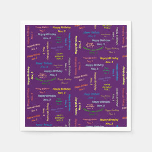 Paper Napkins November, 3. Geburtstag Serviette