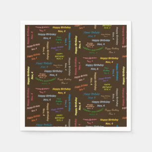 Paper Napkins November, 4. Geburtstag Serviette