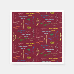Paper Napkins November, 5. Geburtstag Serviette
