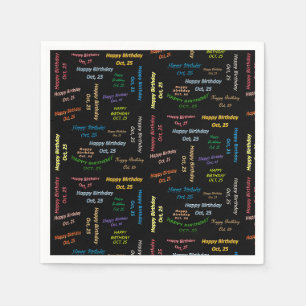 Paper Napkins Oktober, 25 Geburtstag Serviette