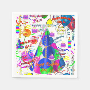 Paper Napkins Oktober, 31 Geburtstag Serviette