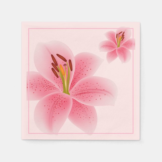 Paper Napkins-Pink Lily Serviette (Vorderseite)