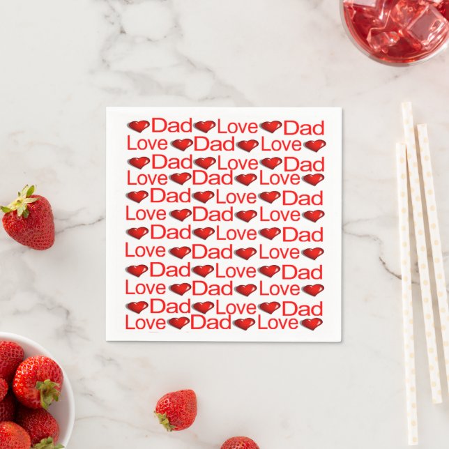 Paper Napkins, Red Hearts Liebe Paper Napkins Vate Serviette (Beispiel)