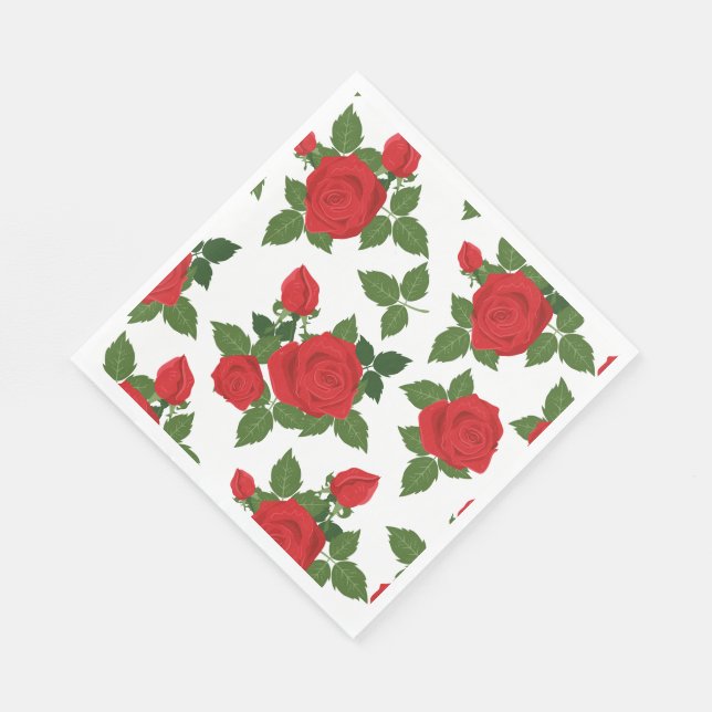 Paper Napkins-Rote Rosen Serviette (Ecke)