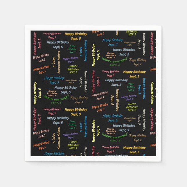 Paper Napkins September, 5. Geburtstag Serviette (Vorderseite)