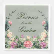 Paper Napkins Set (50) Peonies aus dem Garten