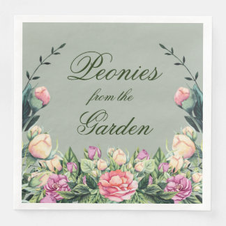 Paper Napkins Set (50) Peonies aus dem Garten Serviette