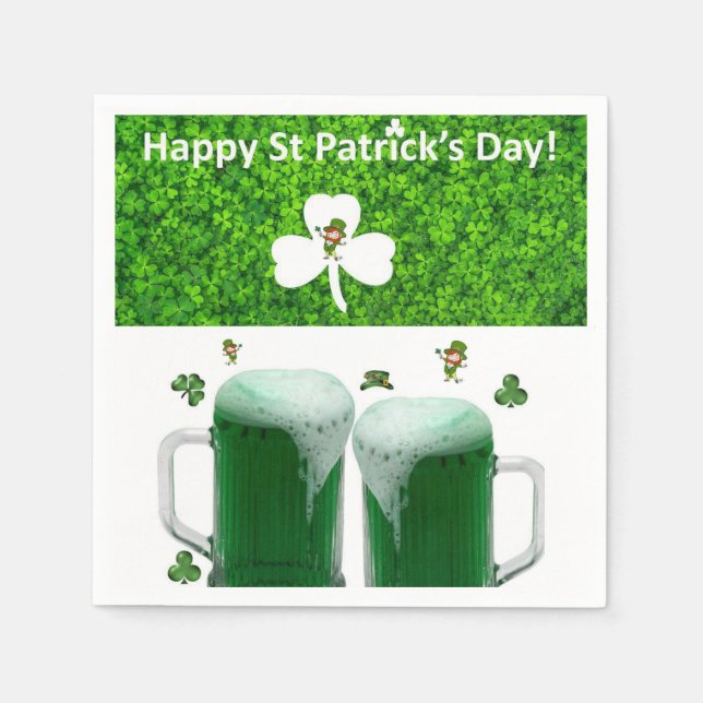 Paper Napkins St. Patrick's Day Beer Serviette (Vorderseite)