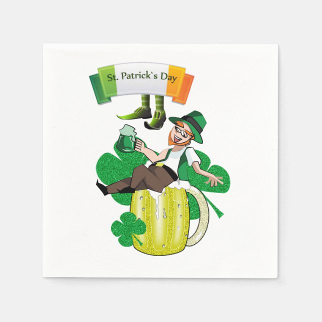 Paper Napkins St. Patrick's Day Beer Serviette (Vorderseite)