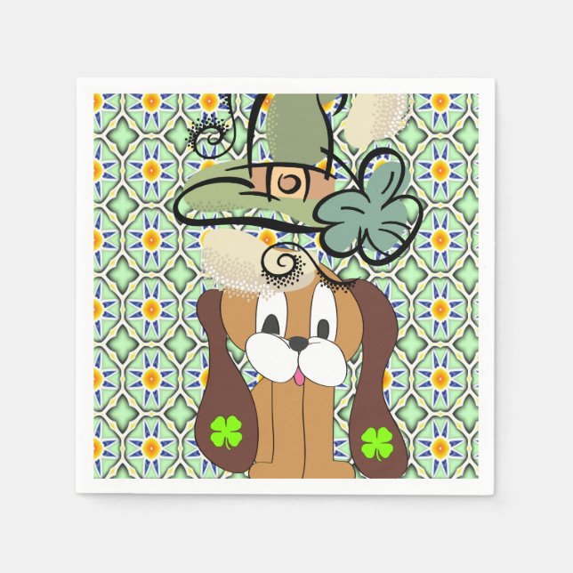 Paper Napkins St. Patrick's Day Dog Serviette (Vorderseite)