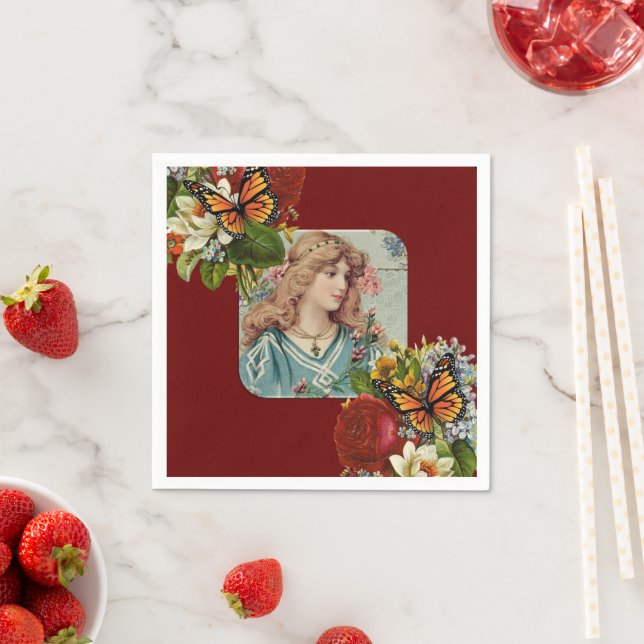 Paper Napkins, Viktorianische Frau Serviette (Beispiel)