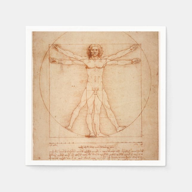 Paper Napkins Vitruvian Man von Leonardo da Vinci Serviette (Vorderseite)